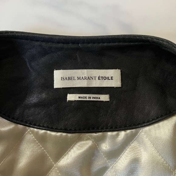 Isabel Marant Bradi SOFT Lambskin Black Leather Jacket 44 10 12 Punk Elegance - Picture 8 of 9